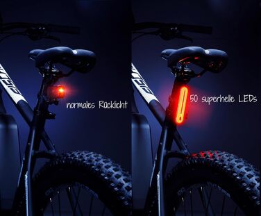 LED акумуляторний задній ліхтар Fischer TWIN, велосипедне освітлення, IPX4, чорний