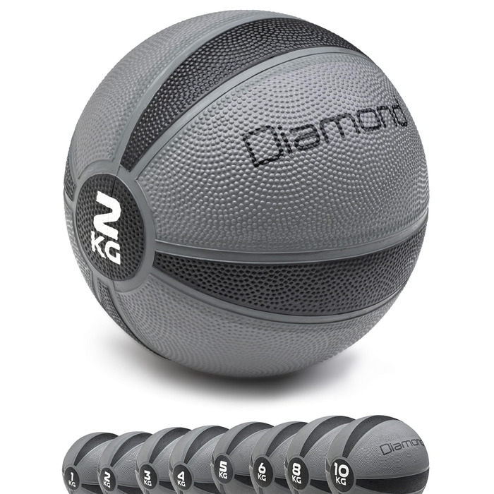 Медичні м'ячі з гуми без запаху (1-10 кг) для фітнесу та фізіотерапії, для розвитку м'язів, витривалості та швидкості, 2 кг