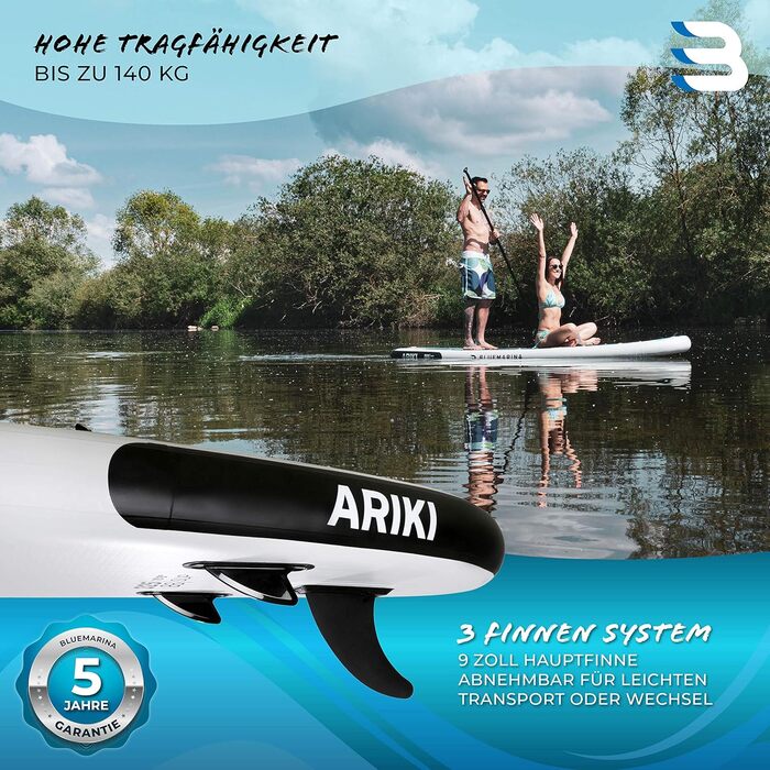 Надувна SUP-дошка Bluemarina Ariki 325x86x15 см, до 140 кг, комплект для сапбордингу, гарантія 5 років