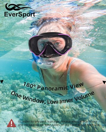 Плавальні окуляри EverSport для дорослих з носовою вставкою, прозора маска для плавання з широким оглядом для чоловіків, жінок і підлітків