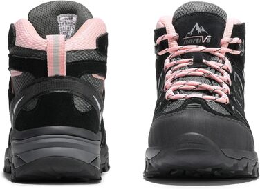 Черевики для трекінгу та подорожей NORTIV 8 для жінок - дихаючі, зручні (38.5 EU, широкі, чорно-рожеві)