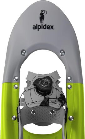 Снігоступи Alpidex з палицями 25 або 29 дюймів, швидка фіксація, розмір 38-46, до 140 кг, підйомник, сумка, телескопічні палиці (лаймовий зелений, 29 дюймів)
