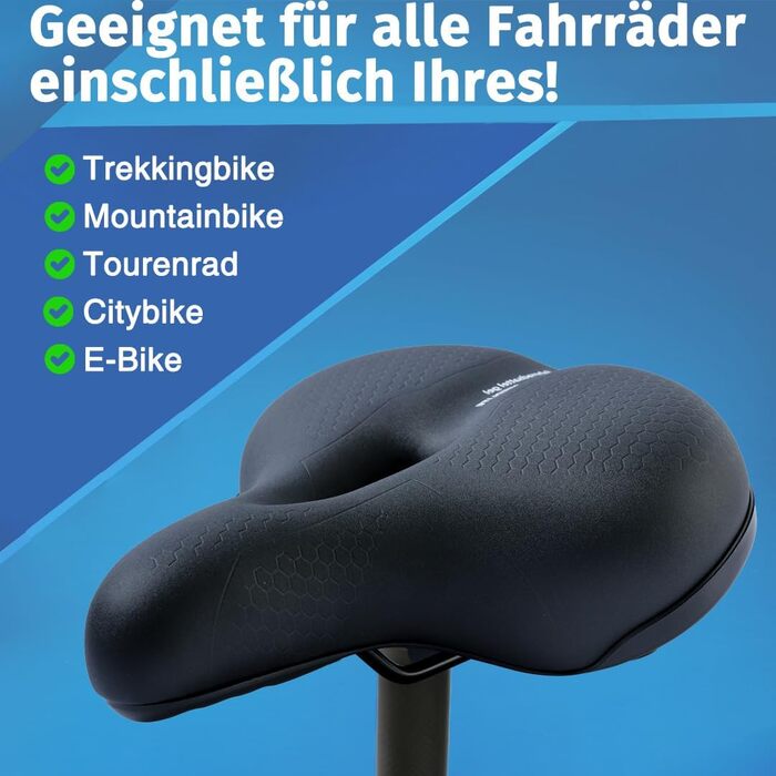 Велосипедне сідло Cloud Comfort Pro Max - Комфортне катання без болю. М'яке сідло з піною Memory, червоною смугою, для міських велосипедів, гірських велосипедів, універсальне, преміум-якість.