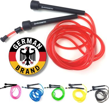 Стрибкове канат для дорослих та дітей - для фітнесу, кросфіту, спорту, боксу та відпочинку - регульований, червоний