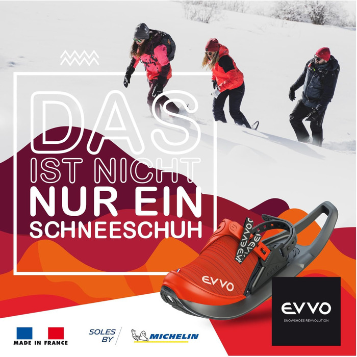 Снігоступи EVVO з підошвою Michelin®, Icespike, регульовані, у комплекті сумка, для чоловіків та жінок, розмір M (EU 36-42), червоно-чорні