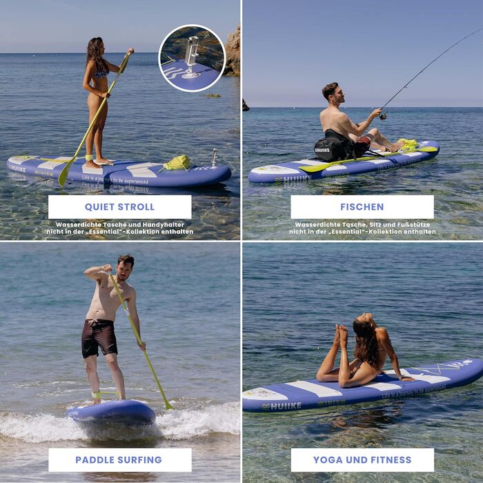 Надувна SUP-дошка HUIIKE з аксесуарами, стійка для веслування стоячи, преміум якість, велика стійкість