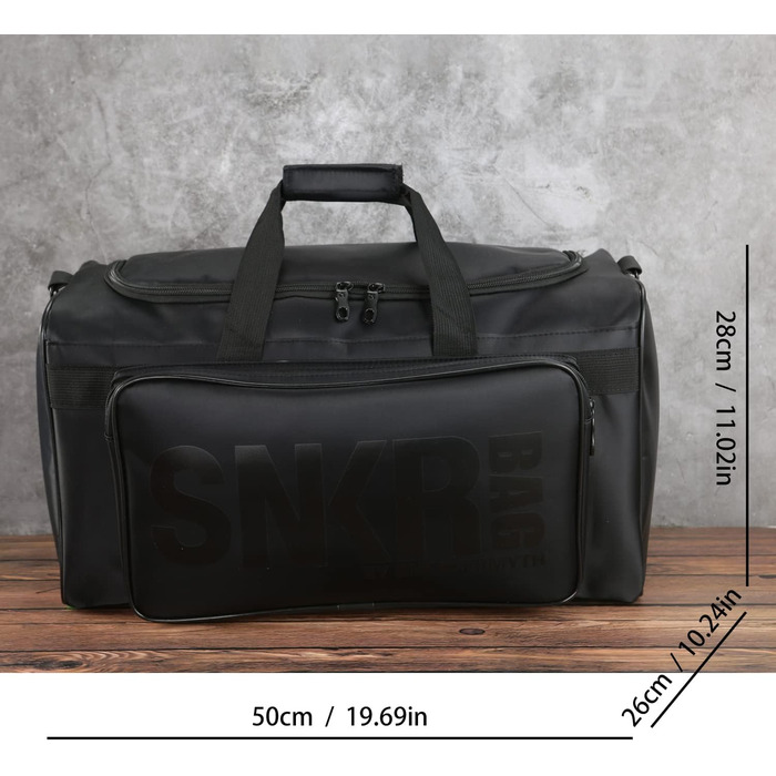 Спортивна сумка Artfilif: містка, з 3 відділеннями, для подорожей, чорна