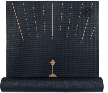 Йога мат Bodhi Leela Collection | Нековзна спортивна мат | Безпечна та миюча мат | PVC мат для йоги, пілатесу та гімнастики (Lunalign, темно-синій)