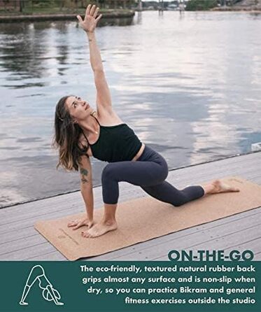 Килимок для йоги GURUS з корку, неслизький, товстий, для дому та фітнесу