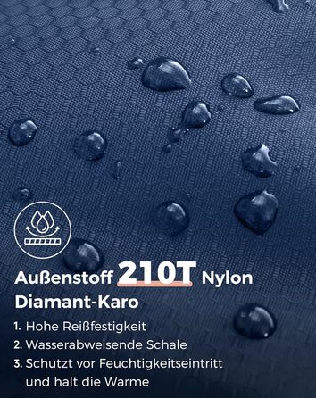 Спальний мішок KingCamp для 2 осіб з фланелі, зимовий, теплий, 3-4 сезони, з 2 подушками, для кемпінгу та відпочинку на природі, синій