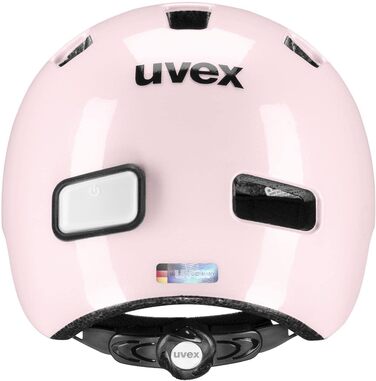 Дитячий велосипедний шолом Uvex HLMT 4 Reflexx, LED, 55-58 см, рожевий, легкий, регульований розмір