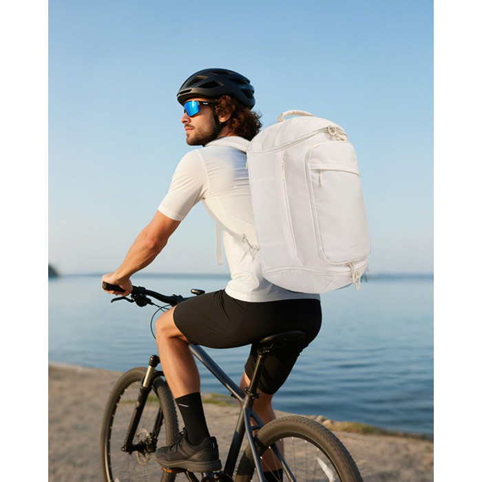 Спортивна сумка LOVEVOOK для жінок та чоловіків, велика сумка для залу, дорожня сумка з відділенням для взуття, водонепроникна сумка для тренувань, плавання, Travel Duffle Bag з рюкзаком, 45L (51*28*32 см), Бежевий