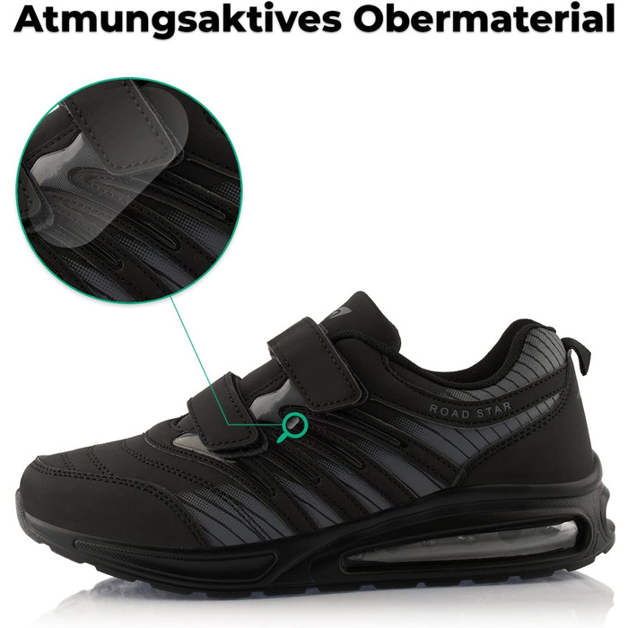 Кросівки для бігу жіночі та чоловічі з амортизацією, спортивні, легкі, чорні, 45 EU