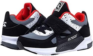 Дитячі спортивні кросівки для занять у залі: дихаючі, легкі, для бігу та активного відпочинку, чорно-червоні, 34 EU