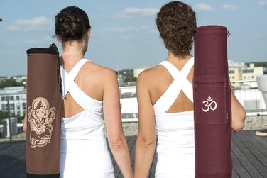 Сумка для йоги Yogistar Yogibag Basic 65 см з бавовни, бордова з Om, на блискавці