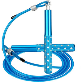 Стрибкове канат Springseil Wastou: регульований, для фітнесу, дорослих, чоловіків, жінок, дітей (блакитний)