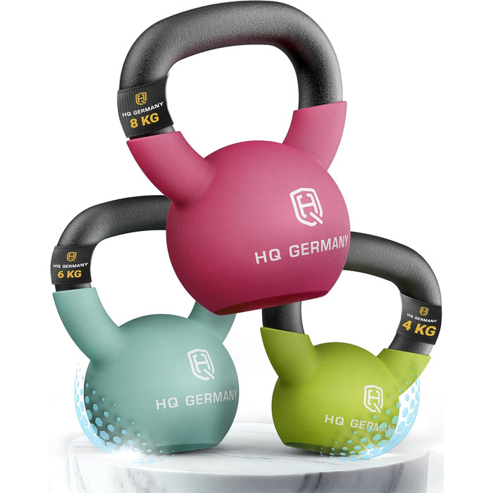 Гантель-гиря з неопрену HQ Germany® | Чавунний литник | 2-32 кг | Стартові набори | Точність ваги ±2,0%