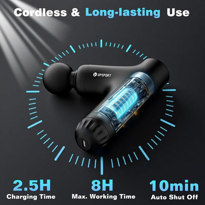 Масажер для м'язів з перкусійною дією (фасціальний пістолет) 3 в 1: для спини, шиї, тіла, з турбо-режимом та подовжувачем