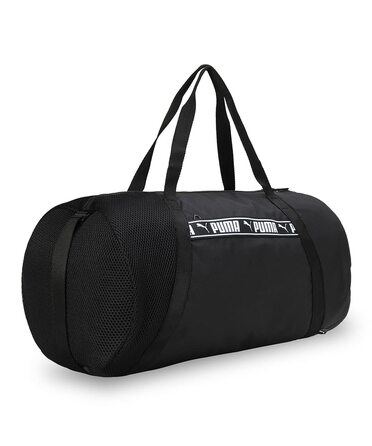 Спортивна сумка Puma ESS Barrel Bag для жінок, чорна з білим, універсальний розмір
