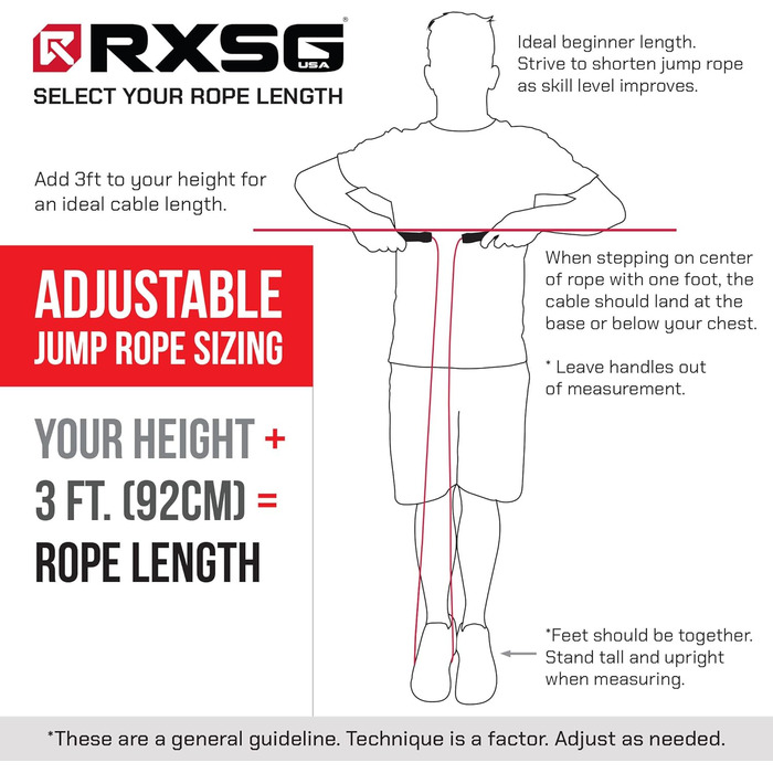 Стрибкове канатка Rx Smart Gear з неслизькими ергономічними ручками, важезним поліпропіленовим канатом для фітнесу та тренувань, кардіотренувань, WOD, швидке стрибкове канатка для чоловіків та жінок, чорний, великий