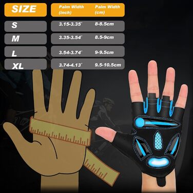 Велосипедні рукавички MTB напівпальцеві літні для чоловіків та жінок, з гелевою амортизацією, дихаючі, зручні, неслизькі, синього кольору