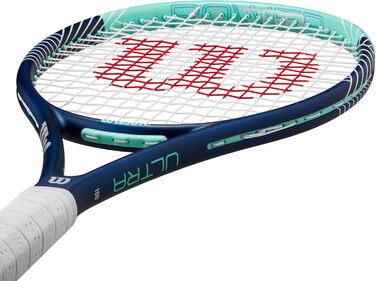 Тенісна ракетка Wilson Ultra Power 100 для дорослих, синьо-бірюзова, розмір ручки 4-1/4 (2), унісекс