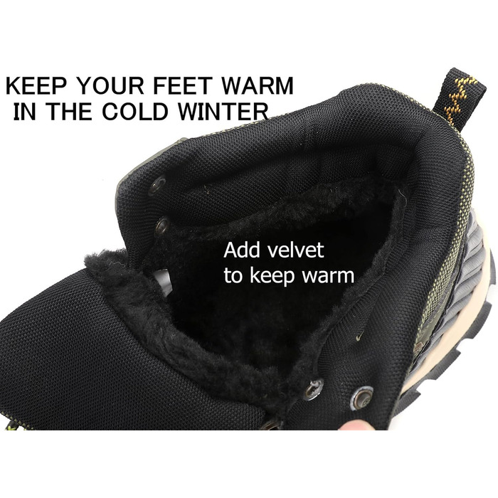 Чоловічі зимові черевики ARRIFIO BELLO: зимові черевики, вандер-черевики, трекінг черевики, утеплені, з антиковзанням, розмір 41-46, колір зелений