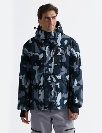 Чоловіча тепла зимова куртка GEMYSE для гірських прогулянок, вітро- та водонепроникна, дихаюча, з капюшоном та багатьма кишенями. Розмір L, багато кольорів