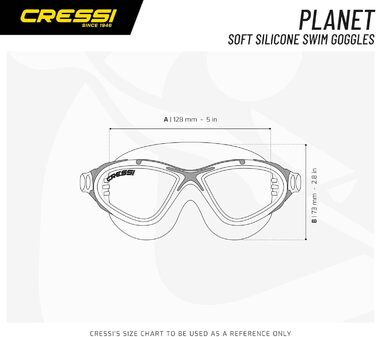 Плавальні окуляри Cressi Planet для басейну та тріатлону, прозорі/сині, універсальний розмір, для дорослих, преміум-якість