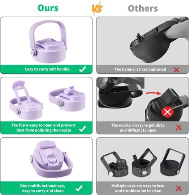 THILY Термопляшка з нержавіючої сталі 40 oz з кришкою та трубочкою, двостінна, для спорту, широка горловина, зберігає холод/гаряче, Lavendel Traum F40