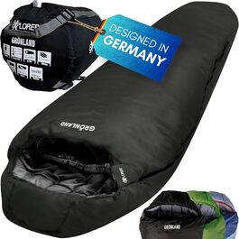 Сплячий мішок EXPLORER® Grönewald -23°C, 3-4 сезони, зимовий, для дорослих, 230x82x55 см, чорний, для кемпінгу, трекінгу, подорожей