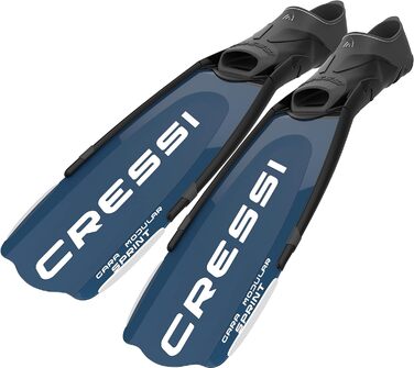 Ласти для дайвінгу, снорклінгу та фрідайвінгу Gara Sprint Cressi: модульна конструкція, регульована підошва, блакитні, Італія