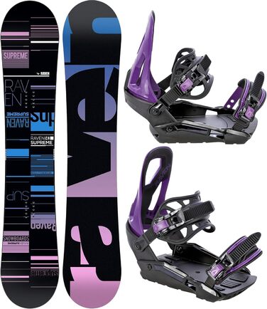 Сноуборд комплект RAVEN Supr Black з кріпленнями s230 Black/Violet