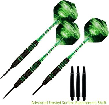 Дарти сталеві професійні Dartpfeil 22 г (3 шт) A-Green + запасні стрижні та чохол