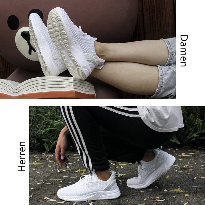 Кросівки Feethit для чоловіків: спортивні, для бігу, з неслизькою гумовою підошвою, легкі та дихаючі, білі, 41 EU