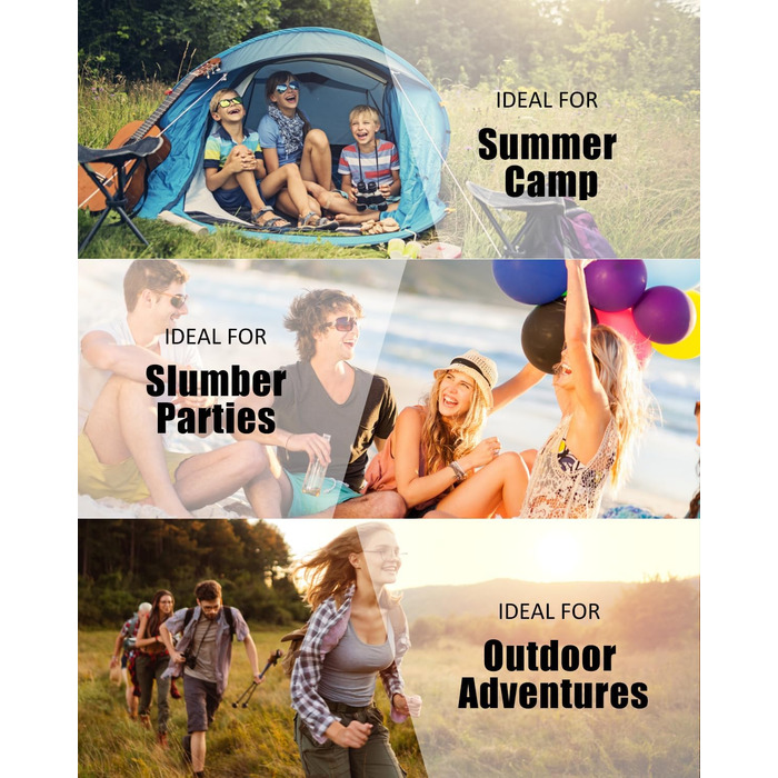 Сплячі мішки для дорослих, туристів та дітей - легкі, водонепроникні, для холодної погоди. Підходять для кемпінгу, хайкінгу, подорожей, полювання. З компресійними мішками. Чорний колір.