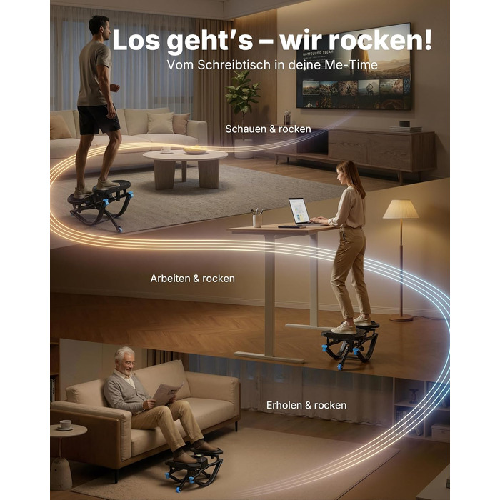 Еліптичний тренажер MERACH з низьким рівнем впливу, U-подібний степер з 3D-рухом, тихий кардіо-тренажер з LCD-дисплеєм для підрахунку часу, кроків та калорій, з неслизькими педалями, компактний для дому та квартири, 2511