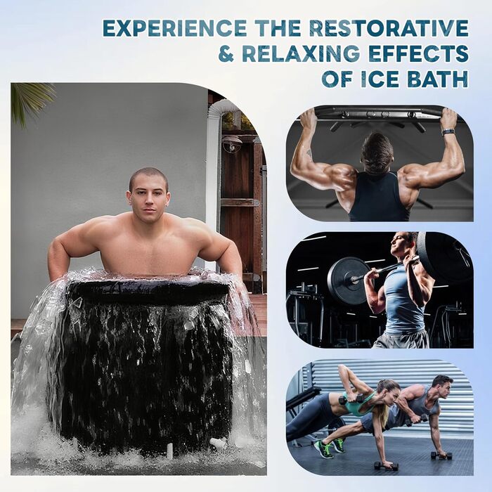 Преміум Ейсбад XL (80 см Ø) - Комплект для криотерапії з тони, крио ванна, криотонна з кришкою та тканиною - для відновлення та оздоровлення