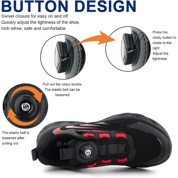 Чоловічі кросівки Hitmars для бігу та занять спортом. Зручні, з амортизацією, для вулиці та фітнесу. Розміри EU 39-47, кольори: чорний, червоний. Модель J01 44 EU