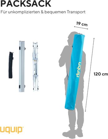 Складний стіл для кемпінгу Uquip Variety L Silver 70x51x120 см - алюмінієвий, портативний, для пікніка, саду, фестивалів