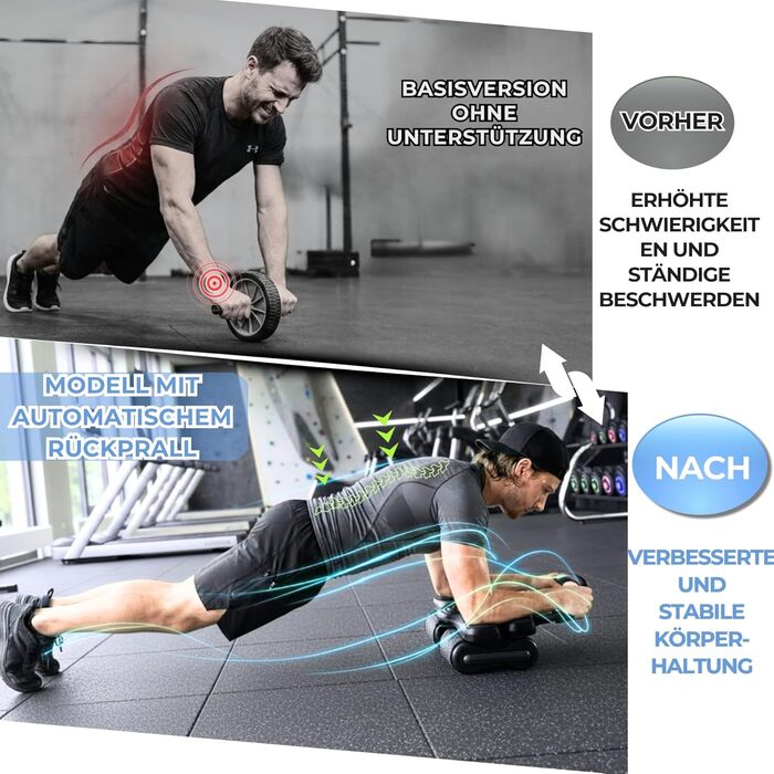 Ролик для преса Bauchtrainer для дому: тренажер для м'язів живота чоловікам та жінкам, фітнес-обладнання