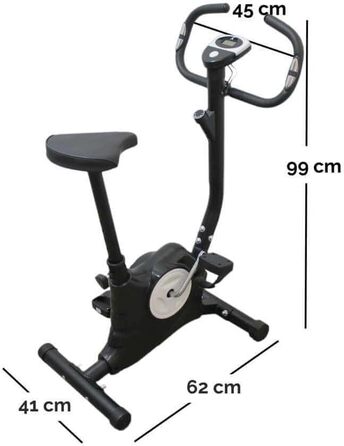 Велотренажер Ffitness FLC201BN для дому, кардіо, спалювання жиру, антицелюліт, тренування м'язів ніг, регульований опір, чорний