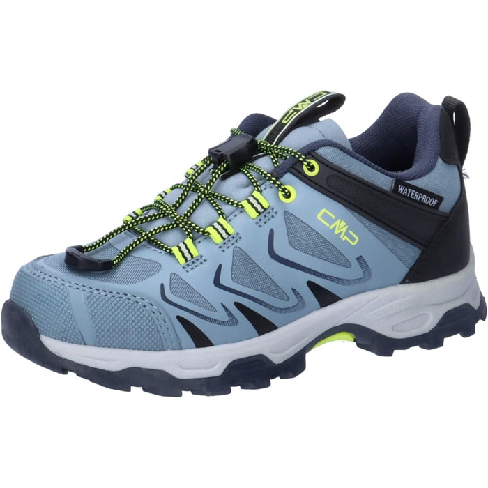 Дитячі черевики CMP Byne Low WP для активного відпочинку, водонепроникні, кольори: антрацит, кислотний зелений, розмір 35 EU