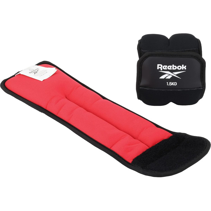 Напульчники з вагою для ніг, 1.5 кг, Neopren, чорний/червоний, для фітнесу та силових тренувань
