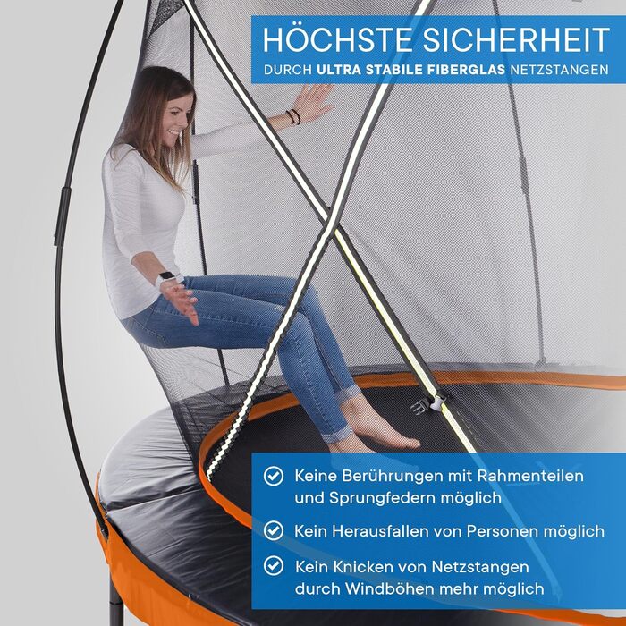 Кінь-гойдалка KINETIC SPORTS Ultimate Pro Ø 244/305/366/427 см – сертифікат TÜV Rheinland GS, з драбиною, скловолоконна сітка, для саду, дизайн 