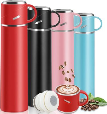 Термос IAGORYUE з нержавіючої сталі, 0.55л, з ізоляцією та виливним кришкою, подвійні стінки, зберігає тепло/холод до 12 годин, для спорту, офісу, відпочинку на природі (червоний)