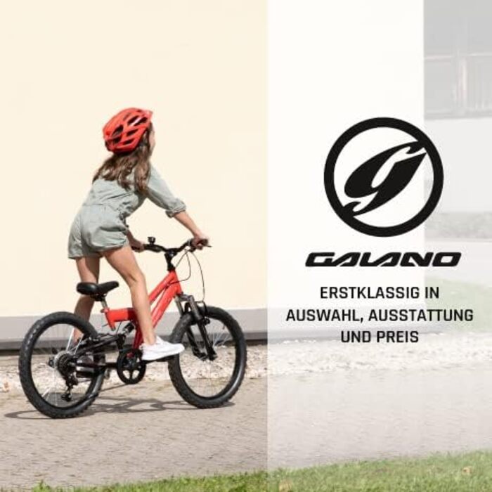 Дитячий велосипед Galano FS180 18 дюймів для дітей від 5 років, легкий гірський MTB, універсальний для хлопчиків і дівчаток, двухпідвісний