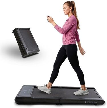 Тренажер Sportstech sWalk Fold: компактний біговий доріжки для дому з LED-підсвіткою та керуванням через додаток, до 6 км/год, 120 кг