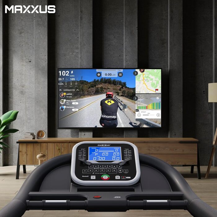 Бігова доріжка MAXXUS 7.3, 18 км/год, електричний нахил, 3 к.с. мотор, 2,21 кВт, складана, 1400x500 мм, до 130 кг, амортизація