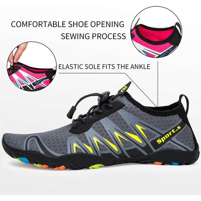 Водні шкарпетки для плавання та дайвінгу WateLves - унісекс, сірі, 46 EU